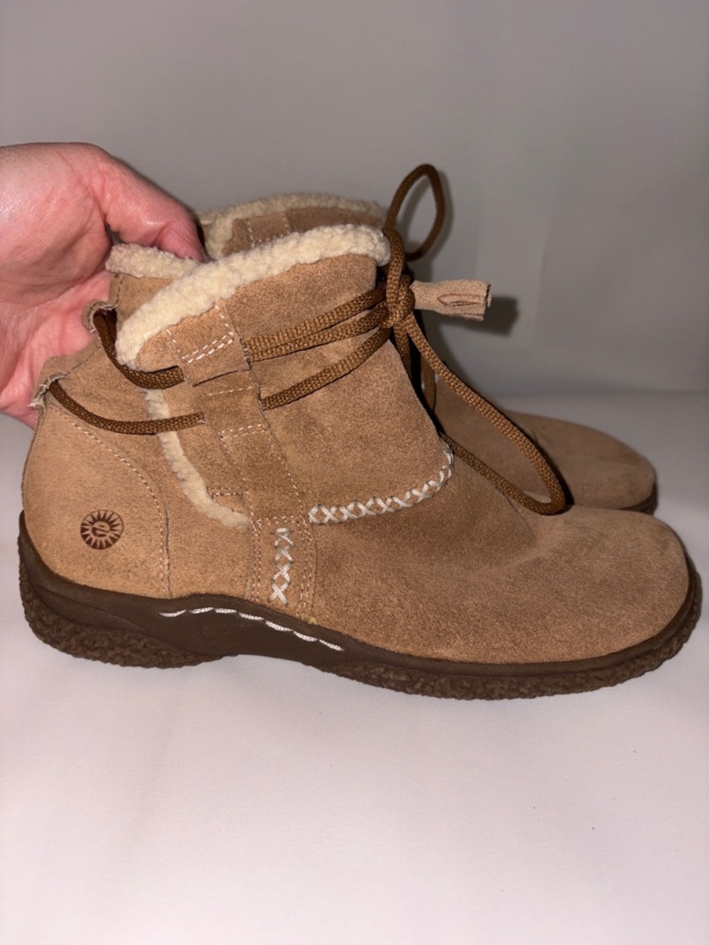 Earth Spirit Paula II Women’s Cozy Suede Ankle Boots in Tan Size 7.5‎